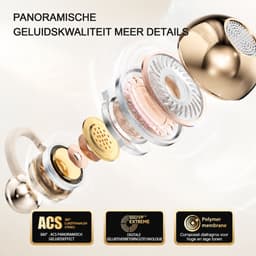 M79 - Open Ear Oortjes - Oortjes Draadloos - Sport Oordopjes - AI vertaalfunctie - 5.4 Bluetooth - Clip On - 16 uur - Spatwaterdicht - IPX5 - Oorclips - Voor sport en kantoor - Goud — thumbnail 5