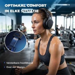 DJ koptelefoon draadloos - Vonyx HDX120WBK - Over ear koptelefoon - Headphones Bluetooth - Zwart — thumbnail 5