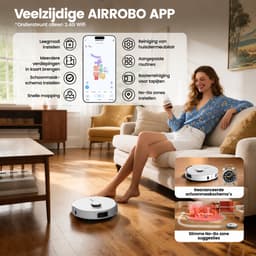AIRROBO L60 – Robotstofzuiger – met dweilfunctie en oplaadstation – voorzien van rubberen borstels, waardoor snoeren niet verstrikt raken – bijzonder geschikt voor het verwijderen van dierenharen – gebruiksduur 240 minuten — thumbnail 3