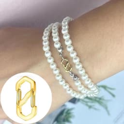 Set van 12 zilverkleurige kettingsluitingen van roestvrij staal met mini-karabijnhaken, ideaal voor het eenvoudig bevestigen van armbanden en sieraden — thumbnail 5