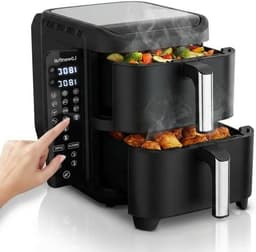 Dubbele Airfryer - Heteluchtfriteuse XL - Maaltijden Bereiden - Sync Finish Functie - 11 Liter Capaciteit - Zwart — thumbnail 1