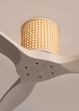 CREATE - Plafondventilator stil 40W (Ø132cm) - Sfeerlicht LED - Afstandsbediening - 6 snelheden - Programmeerbaar - WIND CALM CUSTOM RATTAN — thumbnail 3