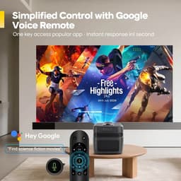 4K Smart Projector met Spraakbesturing - Native Full HD 1080P - 900 ANSI Lumen - Android 14 - Wifi 6 - Bluetooth 5.4 - Autofocus - Automatische Keystone Correctie - Korte Projectieafstand - Geschikt voor Films, Gaming en Presentaties — thumbnail 5