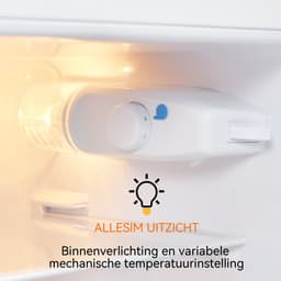 Compacte Retro Koelkast - Vrijstaande Koel-Vriescombinatie - Tweedeurs met Vriesvak - LED Verlichting - 92 Liter - Kantoor en Keuken - 105,5x41x45,5 cm — thumbnail 3