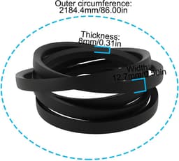 Dailygoods - Transportband 2184.4mm voor Grasmaaier, Compatibel met Mountfield 1643H-SD Twin — thumbnail 2
