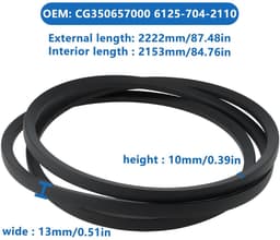 Dailygoods - Grasmaaier V-riem 2222x215x13x10mm Compatibel met Honda HF2113S en Viking MT540 — thumbnail 3