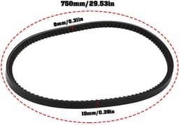 Dailygoods- Aandrijfriem Getand L750xB10xD8mm - Compatibel met QUALCAST XSZ46B - Benzine Grasmaaier - Rekbestendig - Oliebestendig - Schokabsorberend - Grasmaaier Riem — thumbnail 5