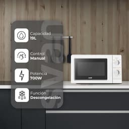 Magnetron - Oven Verwarming - Snel Eten Opwarmen - Eenvoudige Reiniging - 19 liter - Wit — thumbnail 5