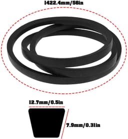 Dailygoods- Maaier V-riem 754-0230 - Compatibel met MTD 44" - Rubber/Aramidevezel - 12,7 mm breed - 7,9 mm hoog - Externe lengte 1422,4 mm - Maaiervet — thumbnail 5