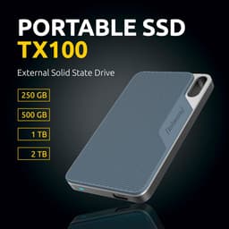 Externe SSD - Draagbare Opslag - Gegevens Meenemen - Schokbestendig Oppervlak - 250 GB - Grijs Blauw — thumbnail 1