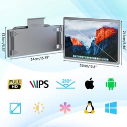 14" HDeye PM14R Draagbare Monitor – FHD 1920x1200 IPS, Dual USB-C, Mini HDMI, Ultra Slim – Voor Laptop, Telefoon, Gaming — thumbnail 4
