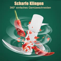 Elektrische groentesnijder, mini-knoflookhakker, geschikt voor het hakken van knoflook, groenten en fruit. Capaciteit knoflookhakker: 250 ml. — thumbnail 2