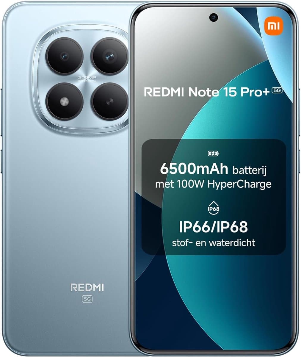 Xiaomi Redmi Note 15 Pro+ 5G 8GB+256GB Glacier Blauw | 6,83" 120Hz AMOLED | 200MP OIS | IP68 Waterdicht — afbeelding 1
