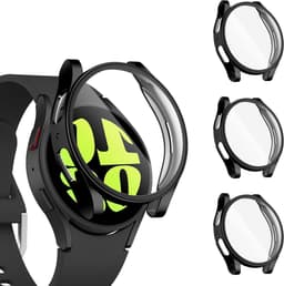 Pack van 3 Beschermhoezen voor Samsung Galaxy Watch 4 en 5 - Ultra Dunne TPU Volledige Bescherming met Beschermfolie - Zwart — thumbnail 1