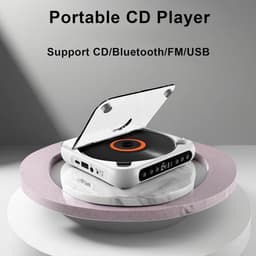 KZQ Draagbare Cd Speler Met Bluetooth 5.3 - Zwart Met 2000 Mah Batterij - Ondersteunt Cd Usb Sd En Aux - Geschikt Voor Thuis En Reis — thumbnail 5