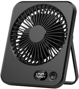USB Tafelventilator - Stil - Kantelbaar - 5 Snelheden - Ventilator Bureau - Zwart — thumbnail 1