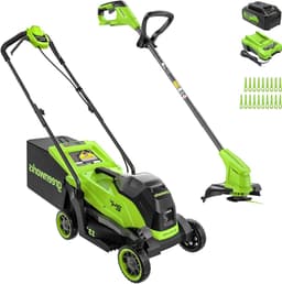 Accu grasmaaier - Elektrisch gereedschap - Gazon onderhoud - Borstelloze motor - 33 cm maaibreedte - Groen — thumbnail 1
