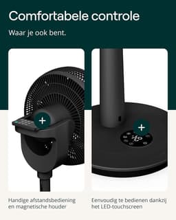 Statiefventilator - Vloerventilator - Verkoeling Binnen - 26 Snelheden - 73-95cm - Zwart — thumbnail 4