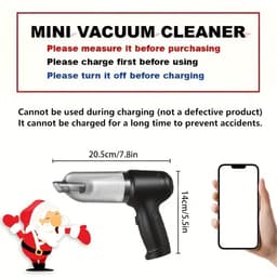 Dierenhaar Verwijderaar & Mini Handstofzuiger – USB Oplaadbare Draadloze Kruimeldief met Zuig- en Blaasfunctie – Voor Hondenhaar, Kattenhaar, Bank, Auto & Tapijt — thumbnail 3