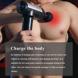 Massagepistool - Spierontspanning Tool - Herstel na sport - 30 snelheden - 5 opzetstukken - Zwart — thumbnail 4