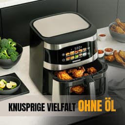 Heteluchtfriteuse - Airfryer XXL - Gezond Koken - 10 Programma's - 9 Liter - Zwart — thumbnail 3