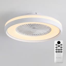 FlinQ LumiFan XL Ø60 cm Plafondventilator met Verlichting - Ventilator voor aan het Plafond - Ideaal voor op de Slaapkamer - Bestuurbaar met Afstandsbediening — thumbnail 1