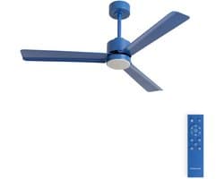CREATE - Stille plafondventilator 40W met licht - Kobaltblauw - Ø132cm - Afstandsbediening - WIND MODERN