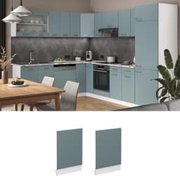 Vaatwasser Frontpaneel - Keukenpaneel Meubel - Keuken Renovatie - Ingebouwd Design - 45 cm Breed - Blauw Grijs — thumbnail 3