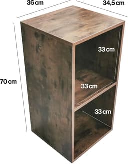 SNJY® LP Opbergsysteem - Vinyl Houder - Platenrek - 34D x 36B x 70H cm - Bruin — thumbnail 5