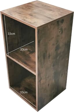 SNJY® LP Opbergsysteem - Vinyl Houder - Platenrek - 34D x 36B x 70H cm - Bruin — thumbnail 4