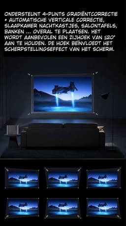 Android Beamer - Projector Thuiskantoor - Film Kijken - Automatische Focus - 1920x1080p Resolutie - Zwart — thumbnail 3