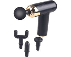 Massage Gun – Spiermassage Apparaat – 6 Snelheden – 4 Massagekoppen – Oplaadbaar via USB-C – Zwart/Goud massage gun tegen spierpijn massage gun voor spierontspanning