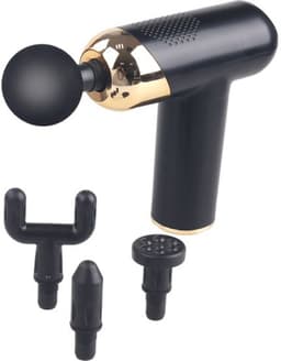 Massage Gun – Spiermassage Apparaat – 6 Snelheden – 4 Massagekoppen – Oplaadbaar via USB-C – Zwart/Goud massage gun tegen spierpijn massage gun voor spierontspanning — thumbnail 1