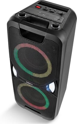 MEDION PE-1 Pure Partybox (accu, met microfoon, grote draagbare Bluetooth-luidspreker, muziekbox met lichteffecten, partyluidspreker met karaoke, 2 microfoonaansluitingen, AUX, USB, radio), MD400000 — thumbnail 4