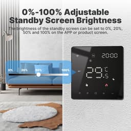Emvae Slimme Thermostaat - Vloerverwarming - Waterverwarming - WiFi/ZigBee - Programmeerbaar - App Bediening - Wit — thumbnail 4