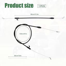 NTH products- Bedieningskabel 130cm - Gaskabel Universeel - Vervangingsonderdeel 746-04661A - Zwart - Gegalvaniseerd Staal - Inclusief 6 Kabelbinders — thumbnail 2