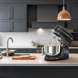 Keukenmachine met Pastaroller - 2000W - 6,2L RVS Kom - Zwart — thumbnail 5