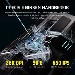 Corsair IRONCLAW WIRELESS SE muis Gamen Rechtshandig RF Wireless + Bluetooth + USB Type-C Optisch 26000 DPI — thumbnail 3