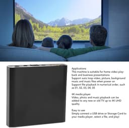 4K Mediaspeler - Ultra HD Speler - Films Kijken - Automatisch Afspelen - 3840x2160 Resolutie - Zwart — thumbnail 2