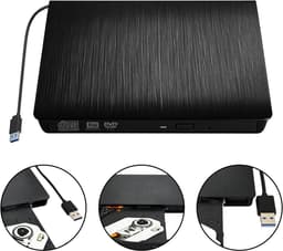Externe Schijf Brander - USB Drive Lezer - Bestanden Branden Lezen - Plug and Play - 300 g - Zwart — thumbnail 5