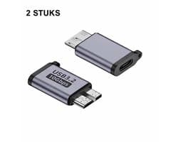 Aventrix USB-C naar Micro USB 3.0 Adapter – 2 Stuks – 10Gbps – Voor Externe Harde Schijf HDD/SSD – Verloopstekker – Geschikt voor Externe Harde Schijf / Seagate / WD / My Passport / Laptop / MacBook / Tablet