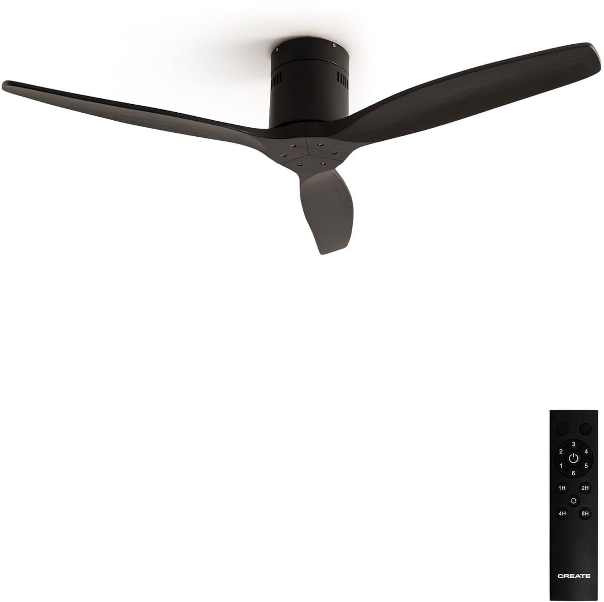 CREATE - Plafondventilator 40W silent 100% hout - S - Geen licht - Afstandsbediening - WIND CALM NATURAL WOOD — afbeelding 1
