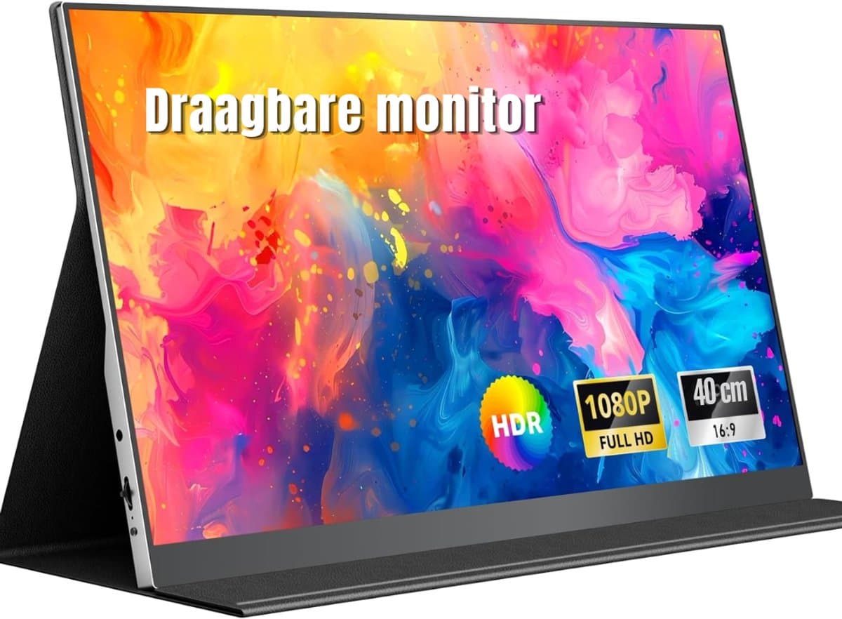 DnA® Professionele Portable Monitor - Draagbare Monitor - Portable Monitor voor Laptop - USB-C & HDMI - 15.6 Inch Full HD IPS - Zwart - 41cm x 27cm x 6cm — afbeelding 1