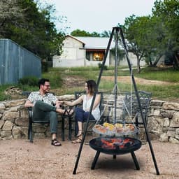 Rolu Barbecue – Vuurschaal BBQ – 94 × 94 × 149,5 CM – Grill Set - Grilloppervlak Ø52 CM – Driepoot Constructie – Dutch Oven — thumbnail 3