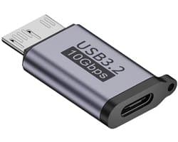 Aventrix USB-C naar Micro USB 3.0 Adapter – 10Gbps – Voor Externe Harde Schijf HDD/SSD – Verloopstekker – Geschikt voor Externe Harde Schijf / Seagate / WD / My Passport / Laptop / MacBook / Tablet