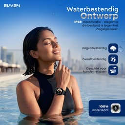 Evy24 Smartwatch Pro 42mm - Smartwatch Dames - Horloge met Belfunctie - Sporthorloge Dames - AMOLED - Bloeddrukmeter - Stappenteller - Android en iOS - Zwart — thumbnail 5
