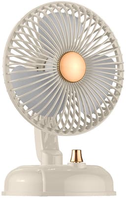 Retro oscillerende ventilator, metalen retro bureauventilator, verstelbare kantelhoek van de ventilatorkop, stille werking met vier snelheden, bureauventilator met stekker, geschikt voor slaapkamers, thuiskantoren en keukens. — thumbnail 1