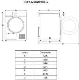 Heinner HHPD-M10G5PBKD++ Warmtepompdroger - 10 kg - 16 Programma’s - Anti-kreuk - LED-display - 5 Jaar Garantie — thumbnail 17