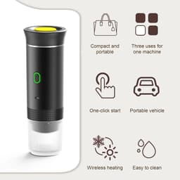 Draagbare Koffiemachine - Mini Koffiezetapparaat Voor Reizen - Werkt Met Capsules En Gemalen Koffie - Koude Brew En Verwarmingsfunctie - 150ml Capaciteit Oplaadbaar - Inclusief Koffiekopje - Ideaal Voor Camping Kantoor En Onderweg — thumbnail 3