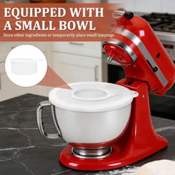 Mengkom Deksel - Spatbescherming Mixer - Schoon Bakken - Opvouwbaar Ontwerp - 4.5-5 Liter - Wit — thumbnail 2